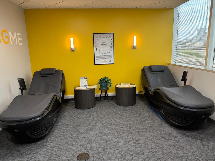 The HydroMassage recovery room at OsteoStrong Tysons